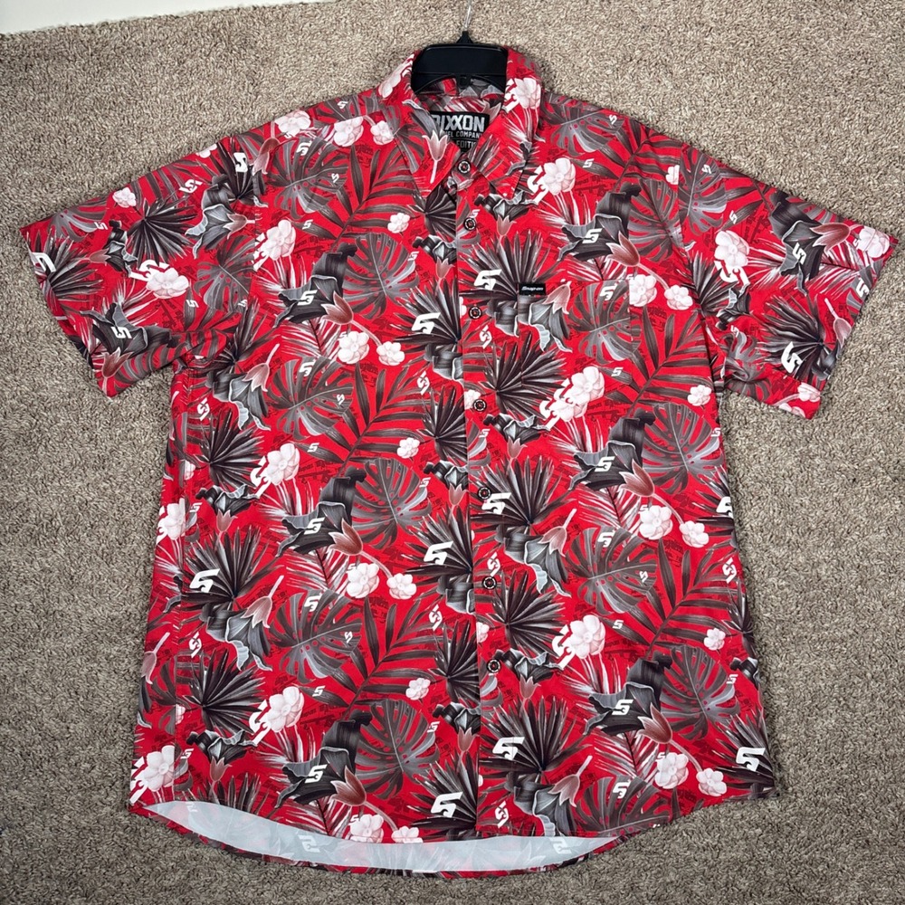 Dixxon Flannel Co Snap-On Tools Tropical Floral Shirt Mens XL Form and Function